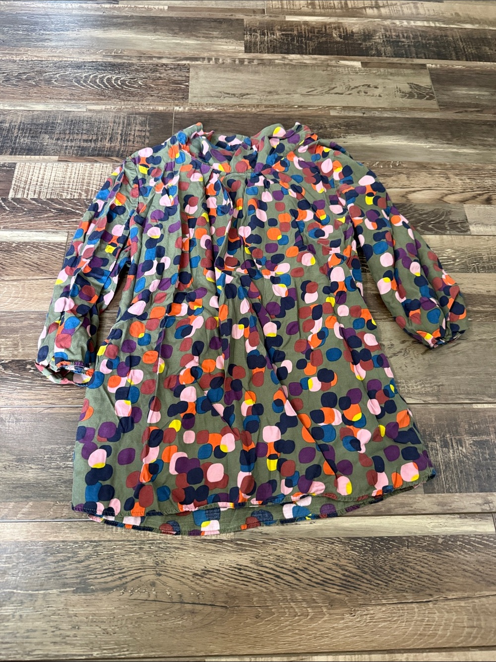 Boden Olive Multicolor Dot Print Tunic